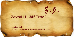 Zavadil József névjegykártya