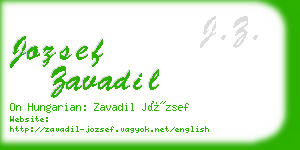 jozsef zavadil business card